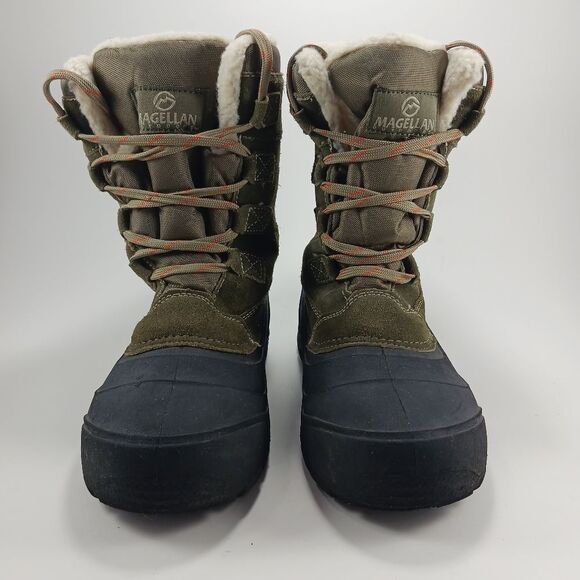 Magellan  Outdoor Winter/ Snow Boots. Boy's  size 3D Olive Green Water Resistant - Picture 9 of 12